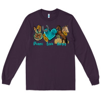 Plum peace love horses tbw Long Sleeve Tee - texasbilliewilder