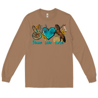 Toasted Coconut peace love horses tbw Long Sleeve Tee - texasbilliewilder