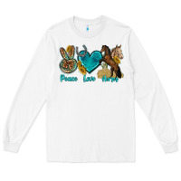 White peace love horses tbw Long Sleeve Tee - texasbilliewilder
