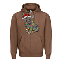 Chestnut christmas french bulldog Zipper Hoodie - RanaPortraitStore