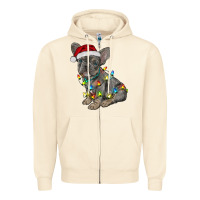 Sandshell christmas french bulldog Zipper Hoodie - RanaPortraitStore