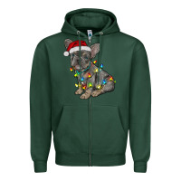 Sports Green christmas french bulldog Zipper Hoodie - RanaPortraitStore