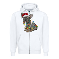 White christmas french bulldog Zipper Hoodie - RanaPortraitStore