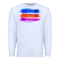 White Blue Orange Purple Colored Triple Brush Strokes Premium Sweatshirt - Bettercallsaul