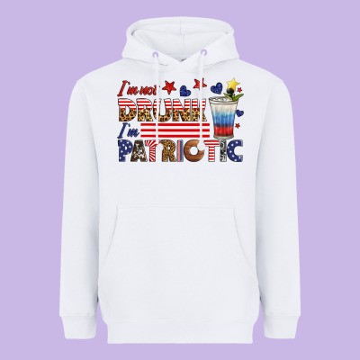 I'm Not Drunk I'm Patriotic Heavyweight Hoodie Designed By Hra Design Shop