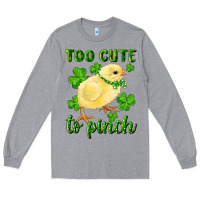 Heather Grey Too Cute To Pinch Chick Long Sleeve Tee - RanaPortraitStore