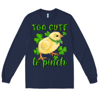 Navy Too Cute To Pinch Chick Long Sleeve Tee - RanaPortraitStore