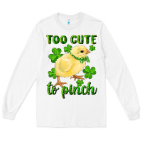 White Too Cute To Pinch Chick Long Sleeve Tee - RanaPortraitStore