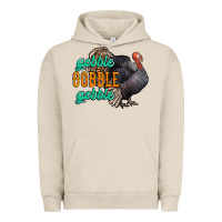Pigment French Oak Thanksgiving turkey gobble gobble Urban Hoodie - NancyCooperArtShop