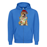 True Royal christmas bulldog Zipper Hoodie - RanaPortraitStore