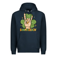 Navy st. patrick's day shamrockin' Premium Hoodie - MaliasSmallBusiness