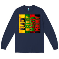 Navy black history month periodt Long Sleeve Tee - Zillion Design Studio