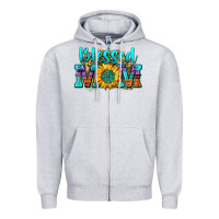 Heather Grey blessed mom sunflower Zipper Hoodie - Zillion Design Studio