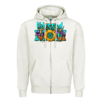Oatmeal Heather blessed mom sunflower Zipper Hoodie - Zillion Design Studio