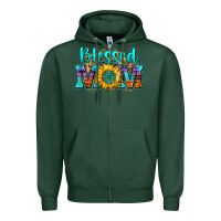 Sports Green blessed mom sunflower Zipper Hoodie - Zillion Design Studio