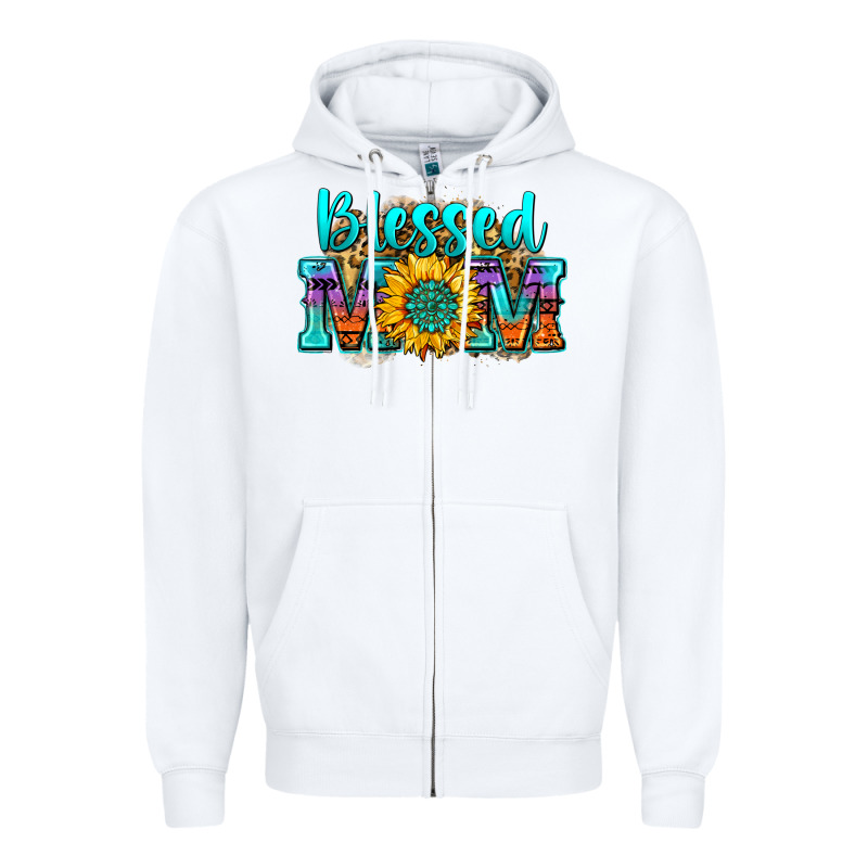 Blessed Mom Sunflower Zipper Hoodie by Zillion Design Studio | Teevron