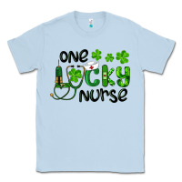 Dusty Blue st. patrick's day one lucky nurse Classic Tee - RanaPortraitStore