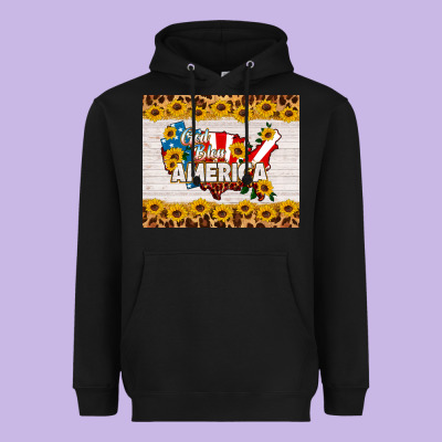 God Bless America Heavyweight Hoodie Designed By Hra Design Shop