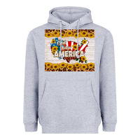 Heather Grey god bless america Heavyweight Hoodie - HRA Design Shop