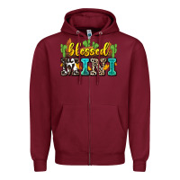 Burgundy blessed mini Zipper Hoodie - Zillion Design Studio