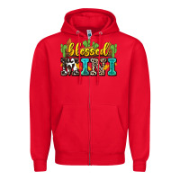 Red blessed mini Zipper Hoodie - Zillion Design Studio