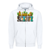 White blessed mini Zipper Hoodie - Zillion Design Studio
