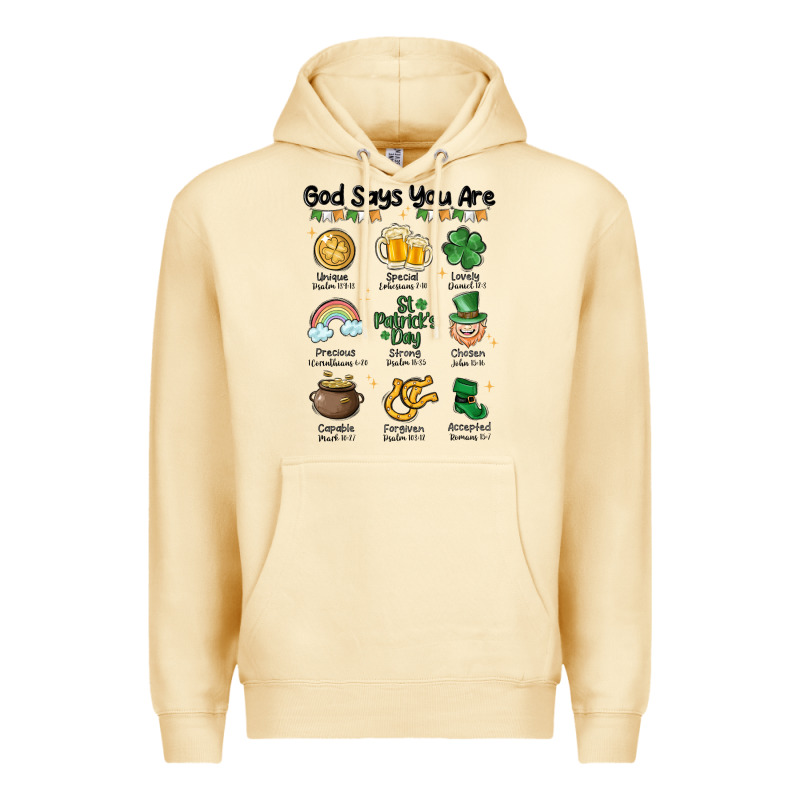 God Says You Are St Patrick's Day Premium Hoodie by MaliasSmallBusiness | Teevron