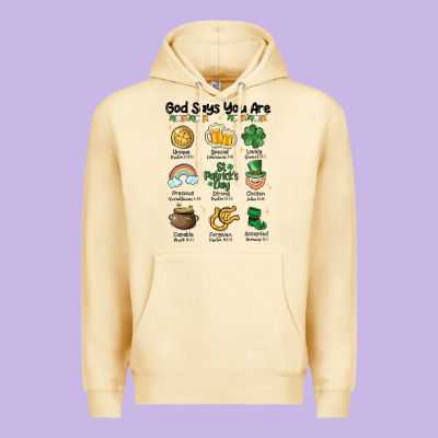 God Says You Are St Patrick's Day Premium Hoodie Designed By Maliassmallbusiness
