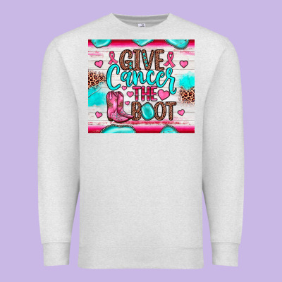 Give Cancer The Boot Premium Sweatshirt Designed By Jahusdesignshop