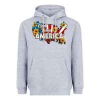 Heather Grey god bless america Heavyweight Hoodie - HRA Design Shop