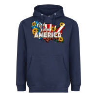 Navy god bless america Heavyweight Hoodie - HRA Design Shop