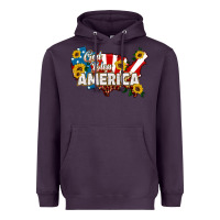 Plum god bless america Heavyweight Hoodie - HRA Design Shop