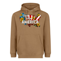 Toasted Coconut god bless america Heavyweight Hoodie - HRA Design Shop