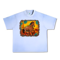 Grape Ice horse with sunflowers turquoise gemstone western sunset leopard backgr Urban Heavy Tee - Artiststas