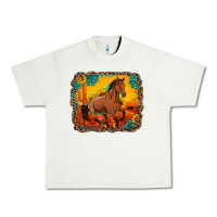 Pistachio horse with sunflowers turquoise gemstone western sunset leopard backgr Urban Heavy Tee - Artiststas