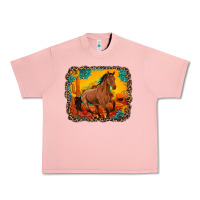 Salmon horse with sunflowers turquoise gemstone western sunset leopard backgr Urban Heavy Tee - Artiststas