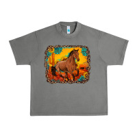 Tornado horse with sunflowers turquoise gemstone western sunset leopard backgr Urban Heavy Tee - Artiststas