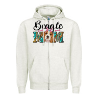 Oatmeal Heather western beagle mom Zipper Hoodie - RanaPortraitStore