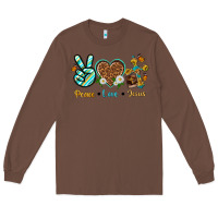 Chestnut peace love jesus Long Sleeve Tee - texasbilliewilder