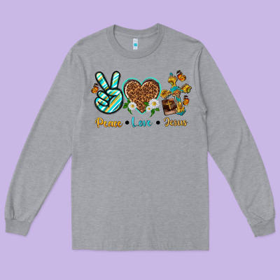 Long Sleeve Tee peace love jesus
