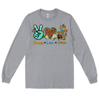 Heather Grey peace love jesus Long Sleeve Tee - texasbilliewilder