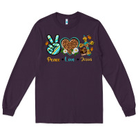 Plum peace love jesus Long Sleeve Tee - texasbilliewilder