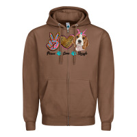 Chestnut peace love beagle Zipper Hoodie - RanaPortraitStore