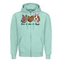 Seafoam peace love beagle Zipper Hoodie - RanaPortraitStore