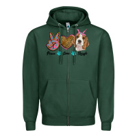 Sports Green peace love beagle Zipper Hoodie - RanaPortraitStore