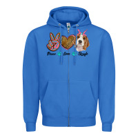 True Royal peace love beagle Zipper Hoodie - RanaPortraitStore