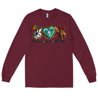 Burgundy peace love rodeo Long Sleeve Tee - texasbilliewilder