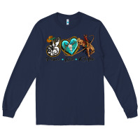 Navy peace love rodeo Long Sleeve Tee - texasbilliewilder