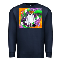 Navy cute ghost halloween tumbler Premium Sweatshirt - BundleAndBundleShop