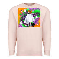 Pale Pink cute ghost halloween tumbler Premium Sweatshirt - BundleAndBundleShop